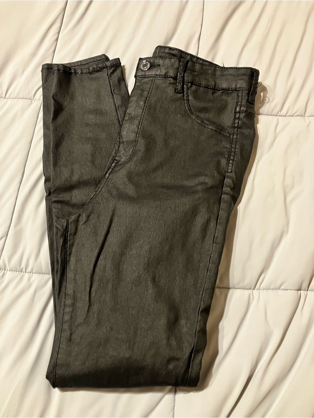 H&M Men's Black Skinny Coated Jeans